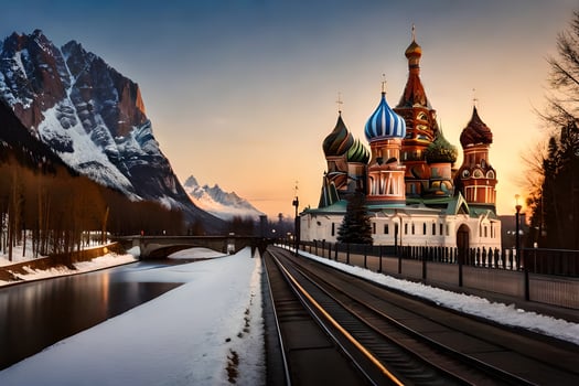 the beautiful cathedral of st basil in moscow, russia. AI-Generated photo