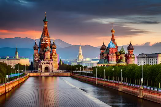 the red square in moscow, russia. AI-Generated photo