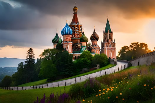 the beautiful cathedral in moscow, russia. AI-Generated photo