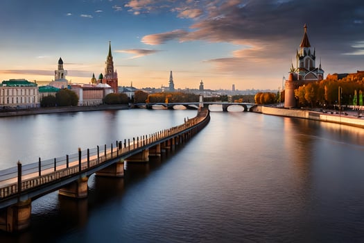 the kremlim river in moscow, russia. AI-Generated photo