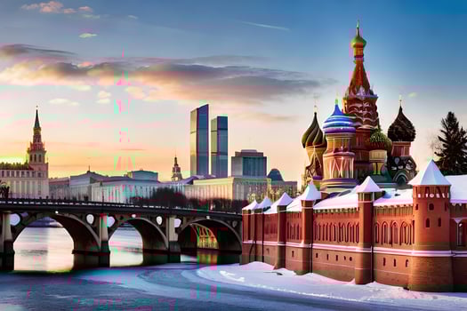 the red square in moscow, russia. AI-Generated photo