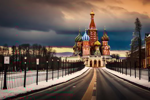 the red square in moscow, russia. AI-Generated photo