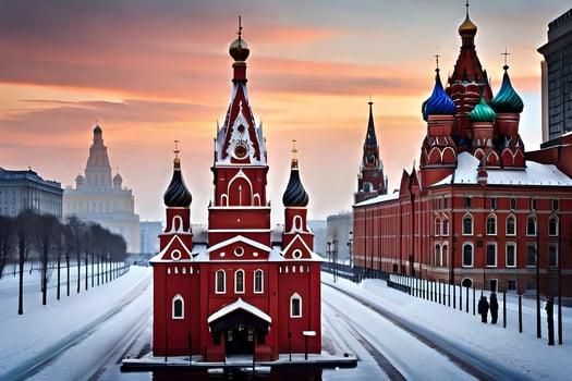 the red square in moscow, russia. AI-Generated photo
