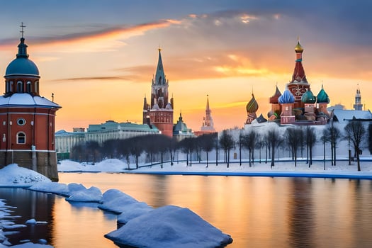 the red square in moscow, russia. AI-Generated photo