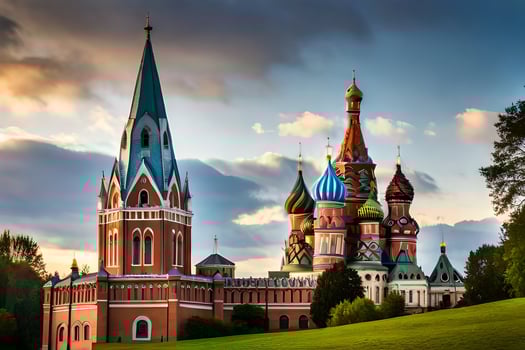the cathedral of st basil in moscow, russia. AI-Generated photo