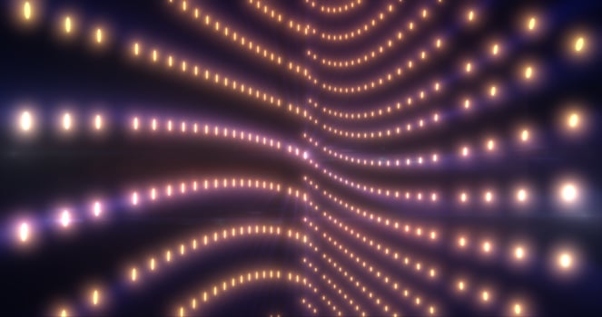 Abstract yellow orange background of glowing futuristic energy magical bright dots and particles photo
