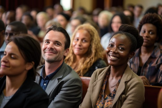 Engaged audience attending a seminar on Human Rights Day photo