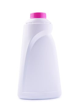 White plastic bottle for liquid laundry detergent cleaning agent photo