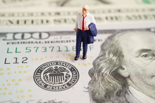 Bangkok, Thailand, September 1, 2022 FED The Federal Reserve System with business people, the central banking system of the United States of America. photo