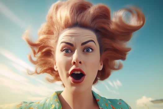 Surprised woman face. Generate ai photo