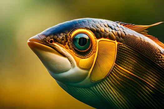 a close up of a fish with a big eye. AI-Generated photo