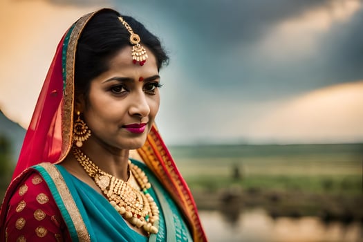 an indian woman in traditional attire. AI-Generated photo
