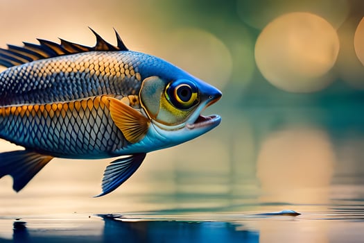 a fish is swimming in the water. AI-Generated photo
