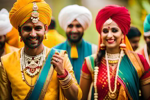 indian wedding in the city. AI-Generated photo