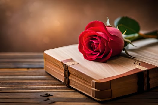 photo wallpaper the book, roses, the book, the book, the book, the book,. AI-Generated