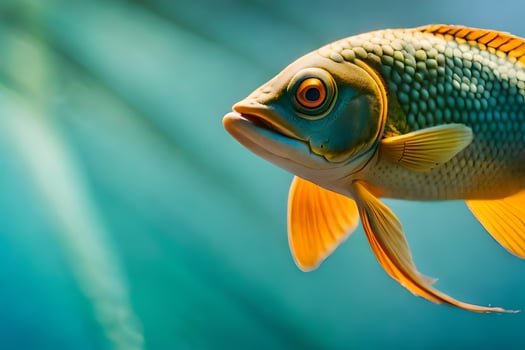 a fish swimming in the water. AI-Generated photo