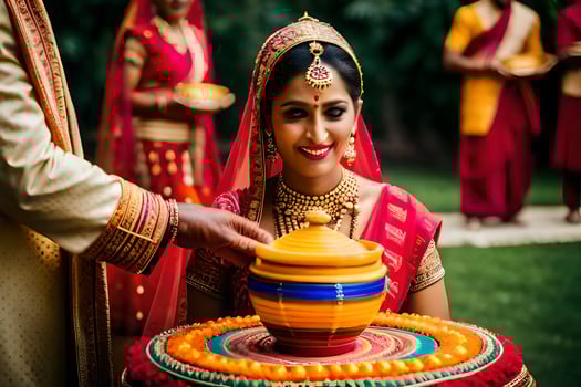 indian wedding ceremony in delhi. AI-Generated photo