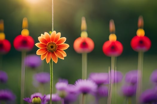 photo wallpaper the sun, flowers, the field, the sun, the flowers, the field,. AI-Generated