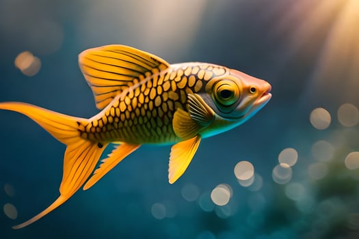 a fish swimming in the water. AI-Generated photo