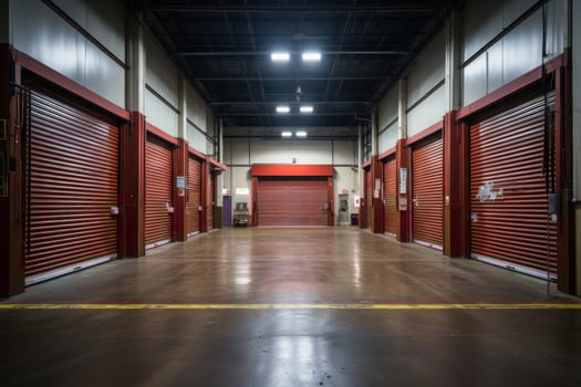 Roller door security door or security shutter with automatic system. Generative AI photo