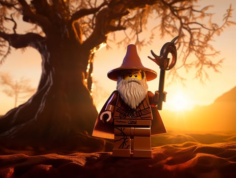 The epic quest of LEGO adventurers AI Generative photo
