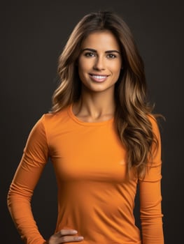 Young European woman dressed in sportswear clearly active and full of energy AI Generative photo
