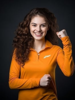 Young European woman dressed in sportswear clearly active and full of energy AI Generative photo