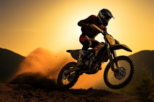 Motocross motorcycles silhouette defies gravity, epitomizing adventure and action AI Generated photo
