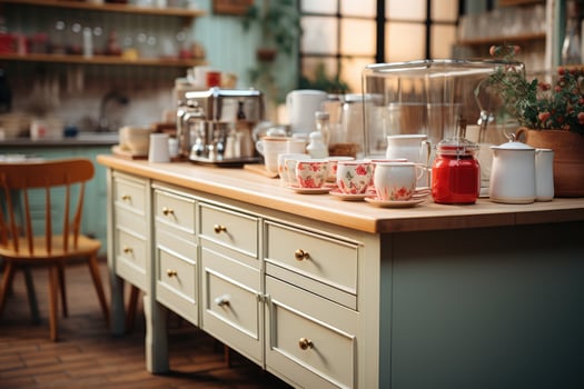 peaceful situation of the afternoon in the kitchen AI Generated photo