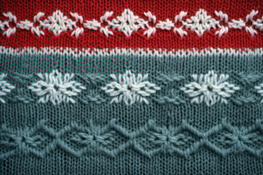 Retro handmade Christmas sweater knit texture. Generative AI photo