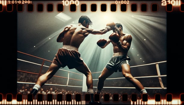 Vintage Boxing Match 60s and 70s Colors - AI Artwork photo