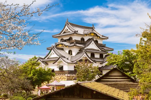 Tenshu of Hikone Castle located in Hikone city, Shiga, japan photo