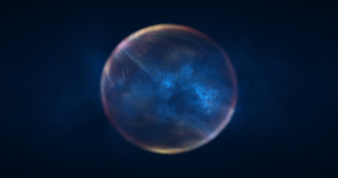 Abstract blue energy sphere round glowing magical digital futuristic space background photo