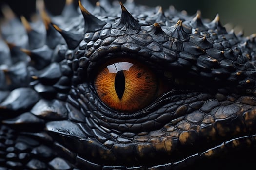 a image of Close up of Iguana eye, dragon eye, dinosaur eye Generative AI photo