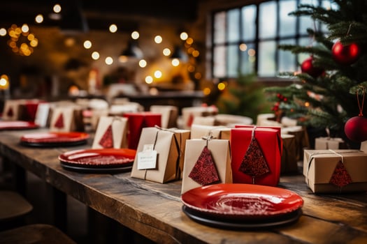 Creating eco friendly Christmas cards with vegetable based inks on recycled paper photo