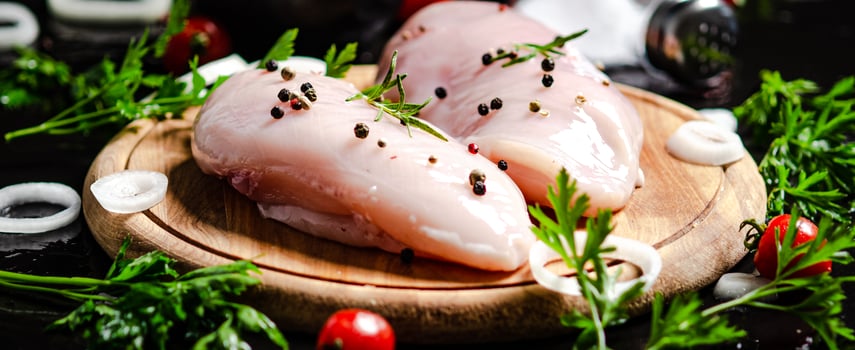 Fresh chicken fillet with spices. photo