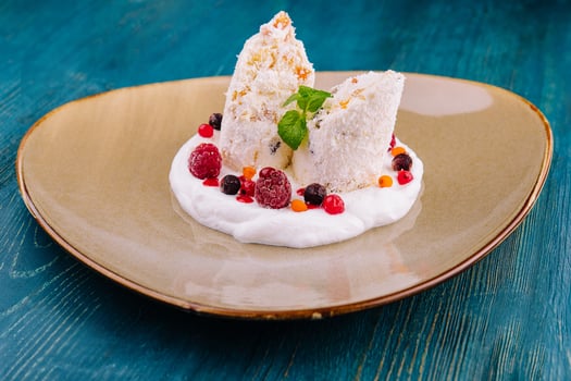 Traditional sweets, turkish delight on plate photo