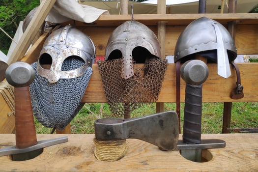 Medieval weapons of war photo