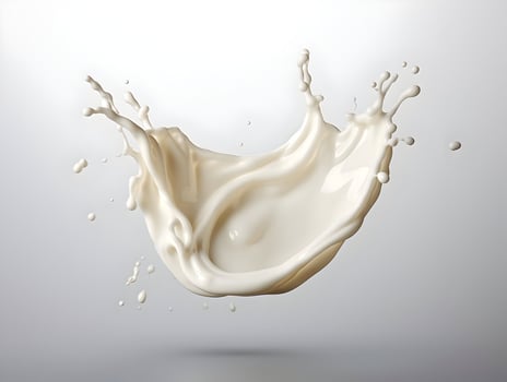 Splash of milk or cream isolated on a white background. High quality. AI Generative photo
