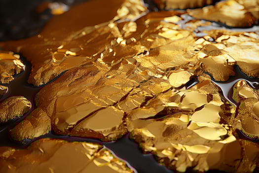 3d rendering of a gold nugget on a black background generative ai photo