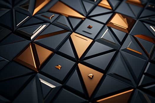a black and gold background with geometric shapes generative ai photo