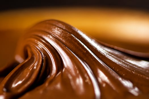 The texture of hazelnut butter. photo
