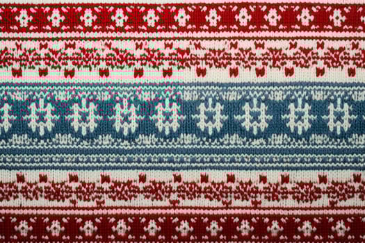 Retro handmade Christmas sweater knit texture. Generative AI photo
