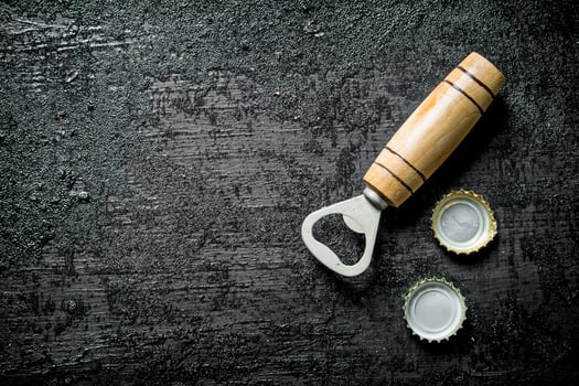 Bottle opener with beer covers. photo