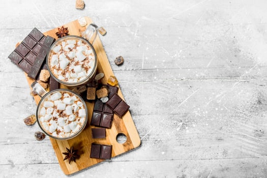Hot chocolate with marshmallows. photo