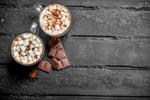 Hot chocolate with marshmallows. photo