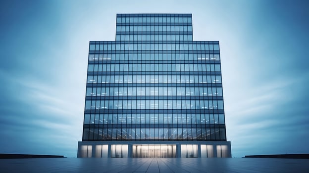 Sleek modern glass office corporate business building, Urban architecture, AI Generative photo