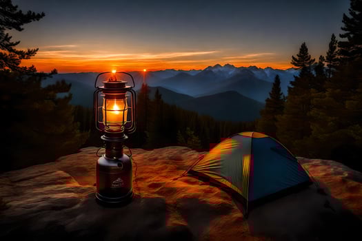 the sunset over the mountains. AI-Generated photo