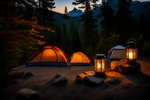 camping in the mountains. AI-Generated photo