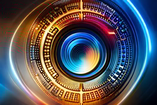 a circular image with a colorful background. AI-Generated photo